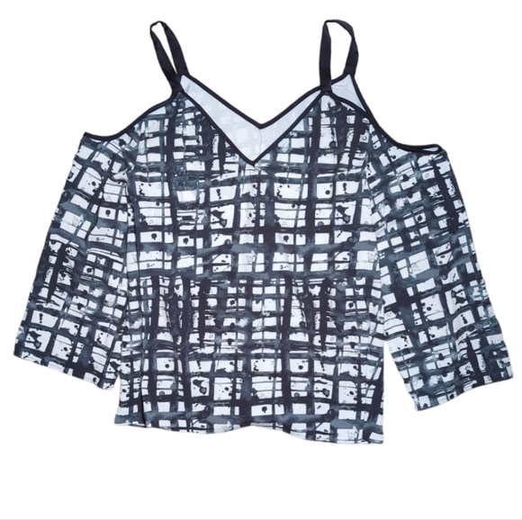 NWT Rebel X Angel Cold Shoulder Checker Top Size 1X - Picture 6 of 6